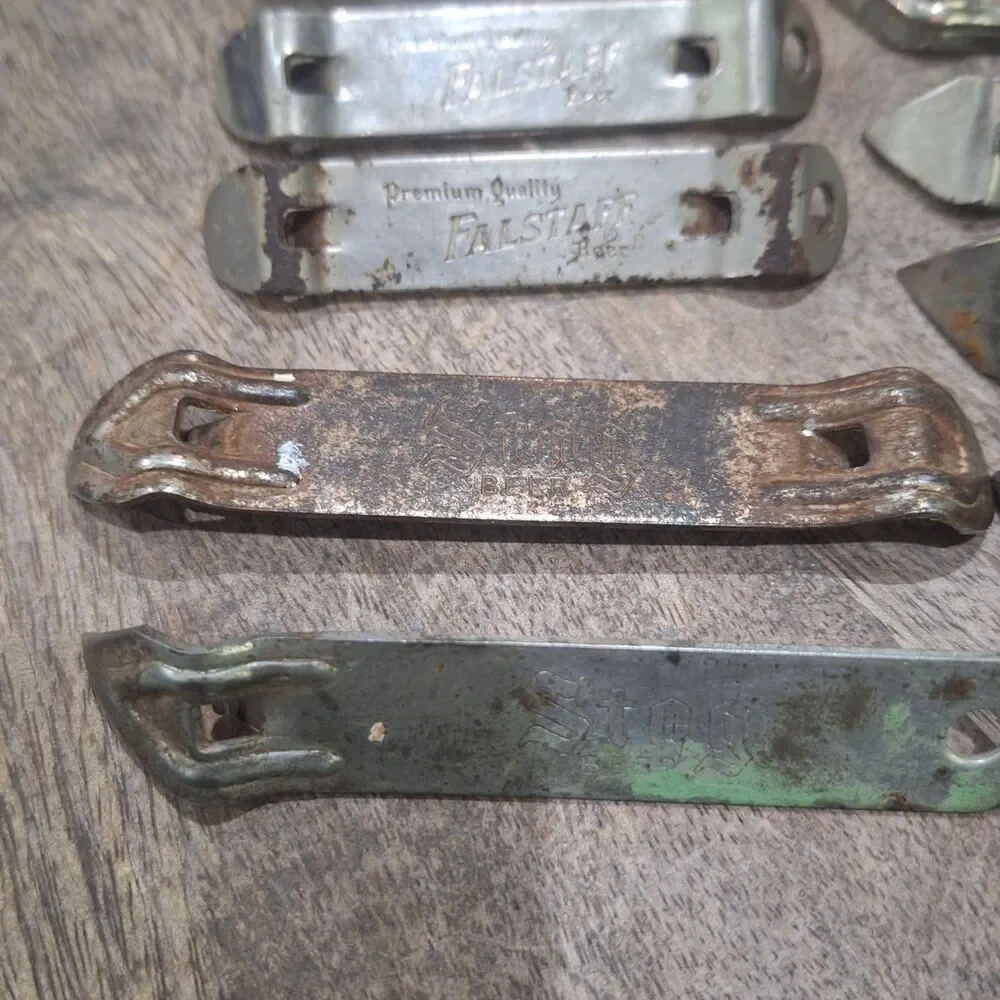 Vintage Metal Bottle Openers Beer Lot of 9 Stag, Falstaff, Pabst, Hamm, Schlitz